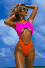 Una Pieza 80´s ColorBlock - Coco Flamingo