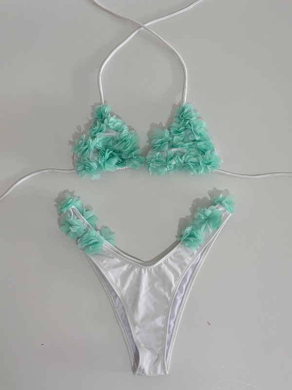 Bikini blanco con flores talla Grande